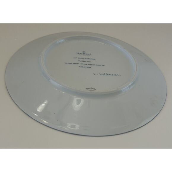 Haviland Limoges The 12 Days of Christmas Plate Ten Lords A Leaping 1979 Signed - Picture 4 of 6